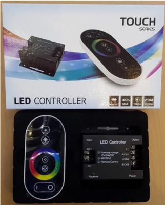 003511 RGB Контроллер с сенсорным пультом, 18А, 12В-216Вт / 24В-432Вт, Leds Power