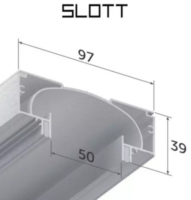 я_SLOTT профиль АЛ белый, 2.0м ( R1 )