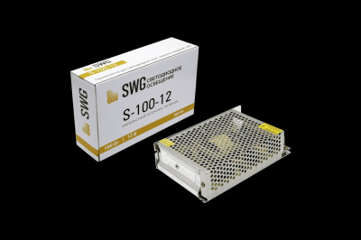 Блок питания сетка SWG 100W, 12V, 8.3A, IP20, Серия S, (арт 000105)