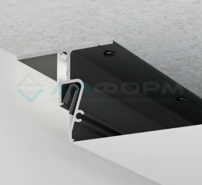 А2 Contour-Pro LED ЧЕРНЫЙ ПОТОЛОЧНЫЙ парящий профиль АЛ БЕЗ ВСТАВКИ Alteza Алформ, 2.0м ( СТ1Р2 )