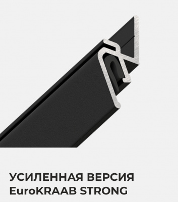 EuroKRAAB Strong усиленный теневой стеновой профиль АЛ черный, 2.0м