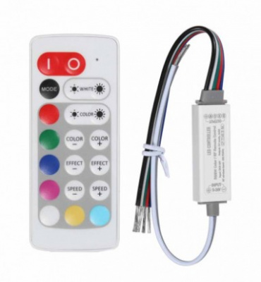 005096 Контроллер с пультом RGB+W, серия T140 Mini, 8A, 5-24В, Leds Power