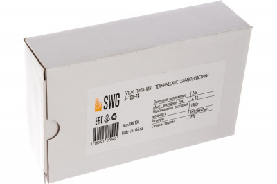 Блок питания сетка SWG 100W, 24V, 4.2A, IP20, Серия S, (арт 000106)