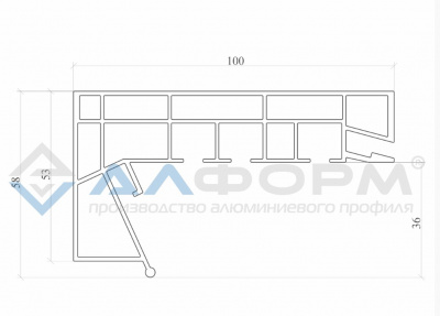 ПК-12 ПВХ гардина 3-х рядная (белая) с переходом профиль, 3.2м ( ХС2 )